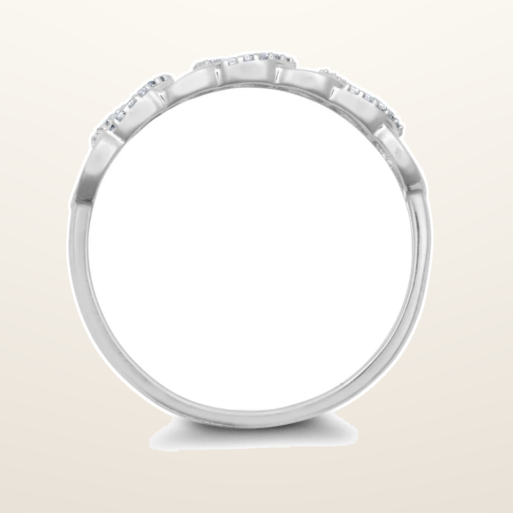 IT_ROLE:studio_clean | 9ct White Gold 0.06cts Natural Diamond Interlinked Circle Ring