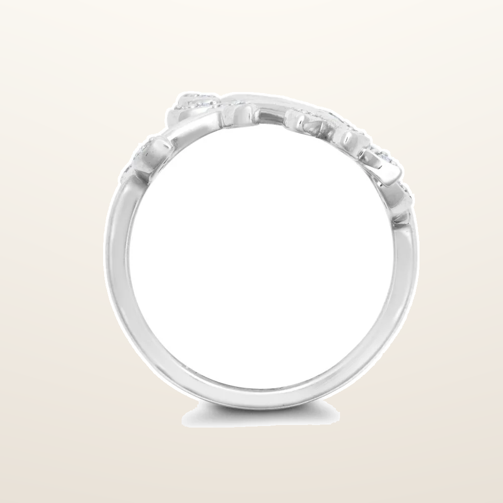 IT_ROLE:studio_clean | 9ct White Gold 0.25cts Natural Diamond Leaf Ring
