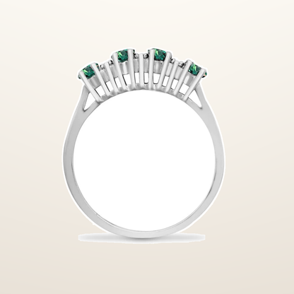 IT_ROLE:studio_clean | 9ct Yellow Gold Natural Diamond 12pts & Emerald 80pts Ring