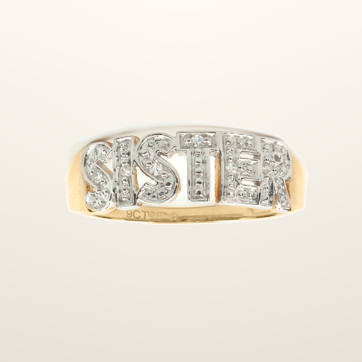 IT_ROLE:studio_clean | 9ct Yellow Gold 0.03ct Natural Diamond SISTER Ring
