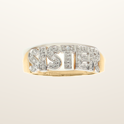 IT_ROLE:studio_clean | 9ct Yellow Gold 0.03ct Natural Diamond SISTER Ring