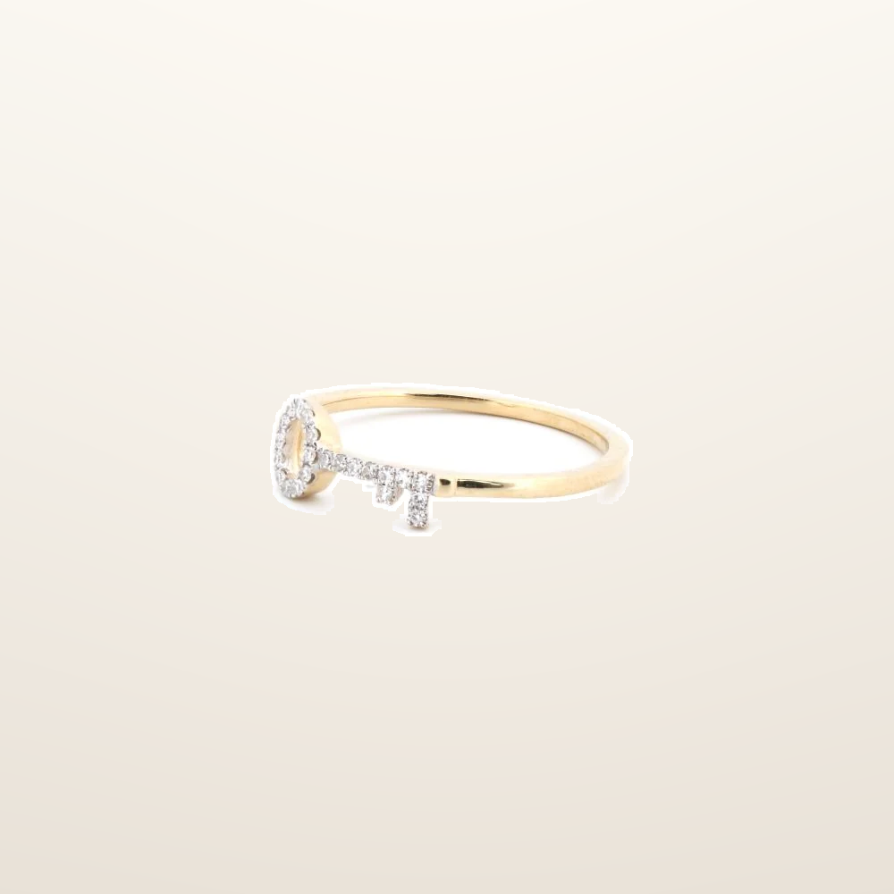 IT_ROLE:studio_clean | 9ct Yellow 0.07ct Natural Diamond Key Ring