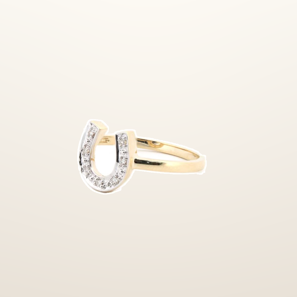 IT_ROLE:studio_clean | 9ct Yellow 0.04ct Natural Diamond Horseshoe Ring