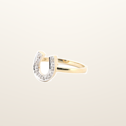 IT_ROLE:studio_clean | 9ct Yellow 0.04ct Natural Diamond Horseshoe Ring
