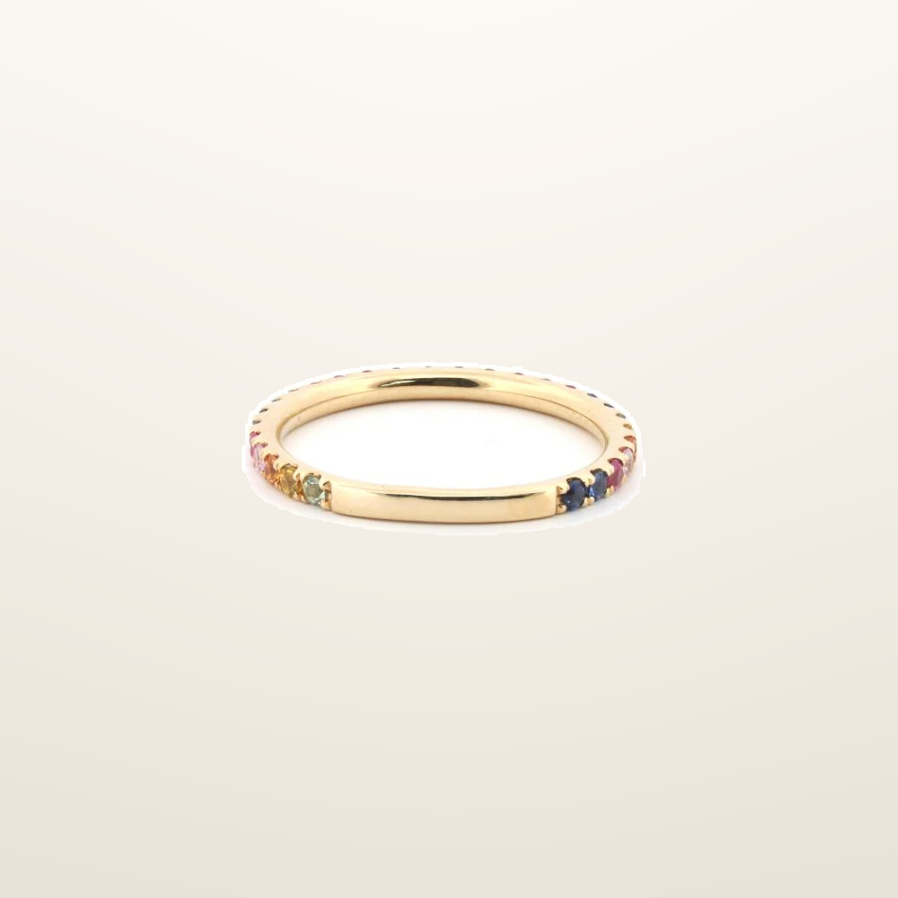 IT_ROLE:studio_clean | 9ct Yellow 0.68ct Rainbow Saph 3/4 ET Ring