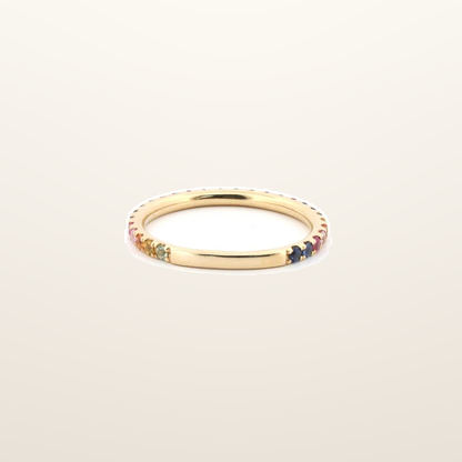 IT_ROLE:studio_clean | 9ct Yellow 0.68ct Rainbow Saph 3/4 ET Ring