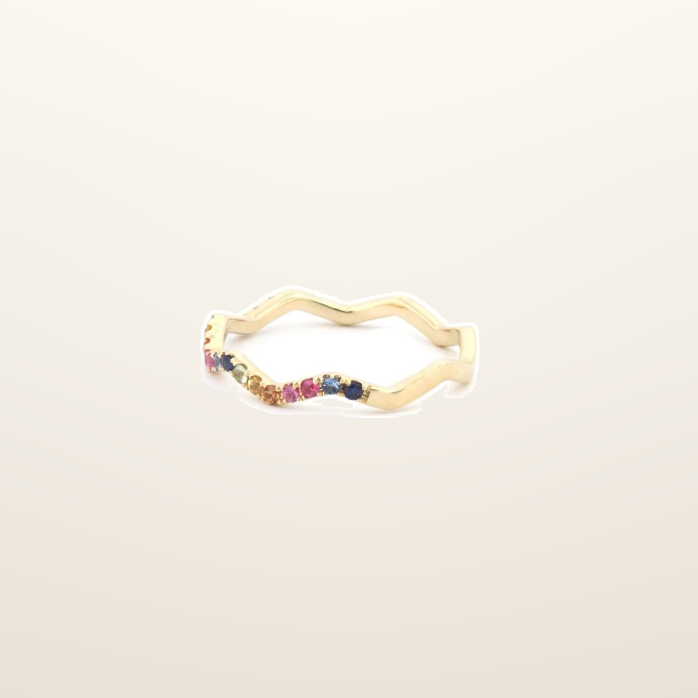 IT_ROLE:studio_clean | 9ct Yellow 0.27ct Rainbow Saph Zigzag ET Ring