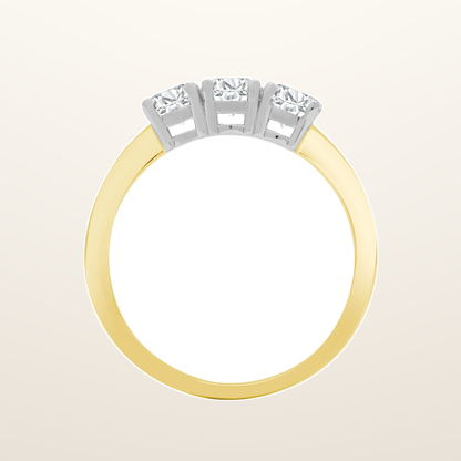 IT_ROLE:studio_clean | 9ct Yellow/White 0.25ct Natural Diamond Claw Set Trilogy Ring