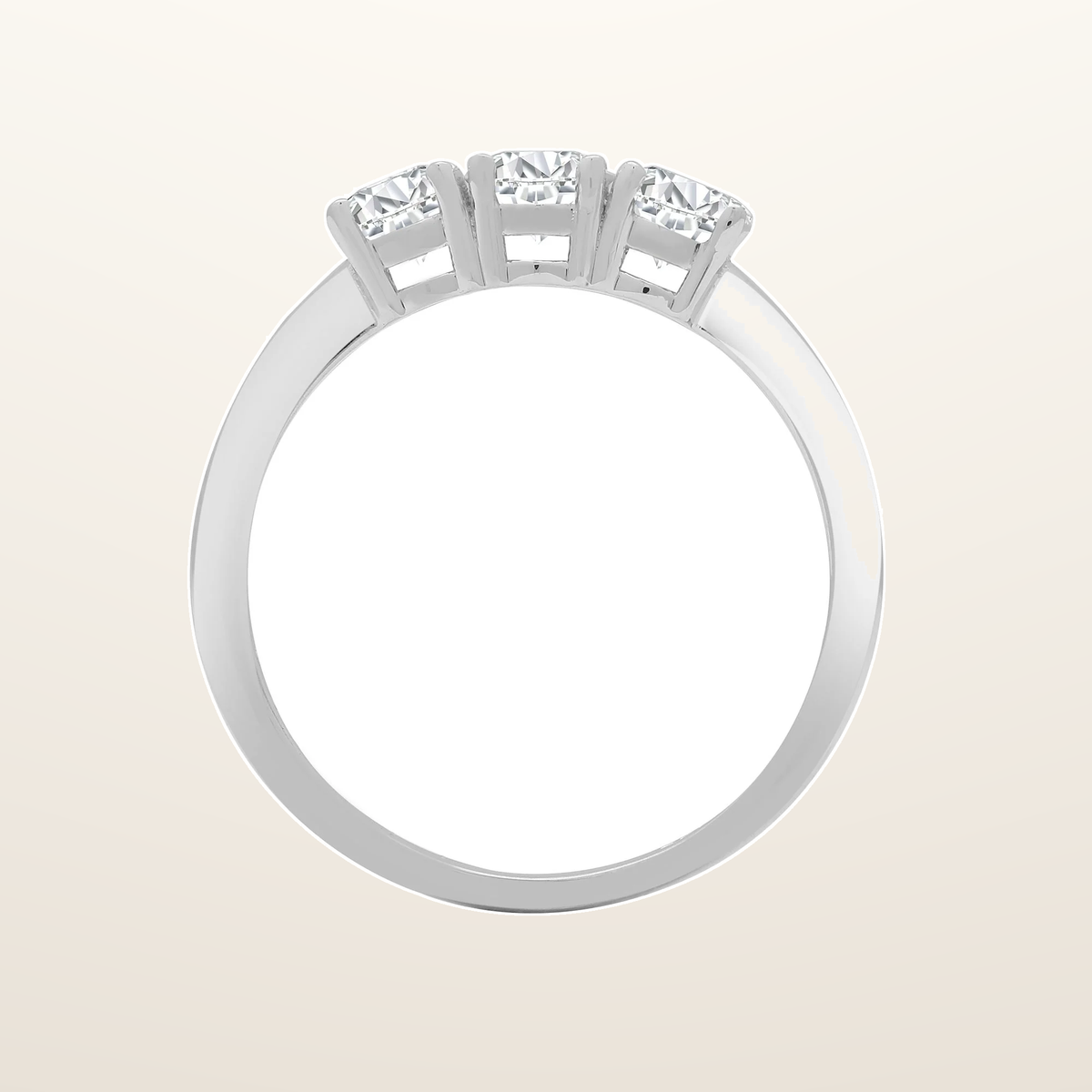 IT_ROLE:studio_clean | 9ct White 0.25ct Natural Diamond Claw Set Trilogy Ring