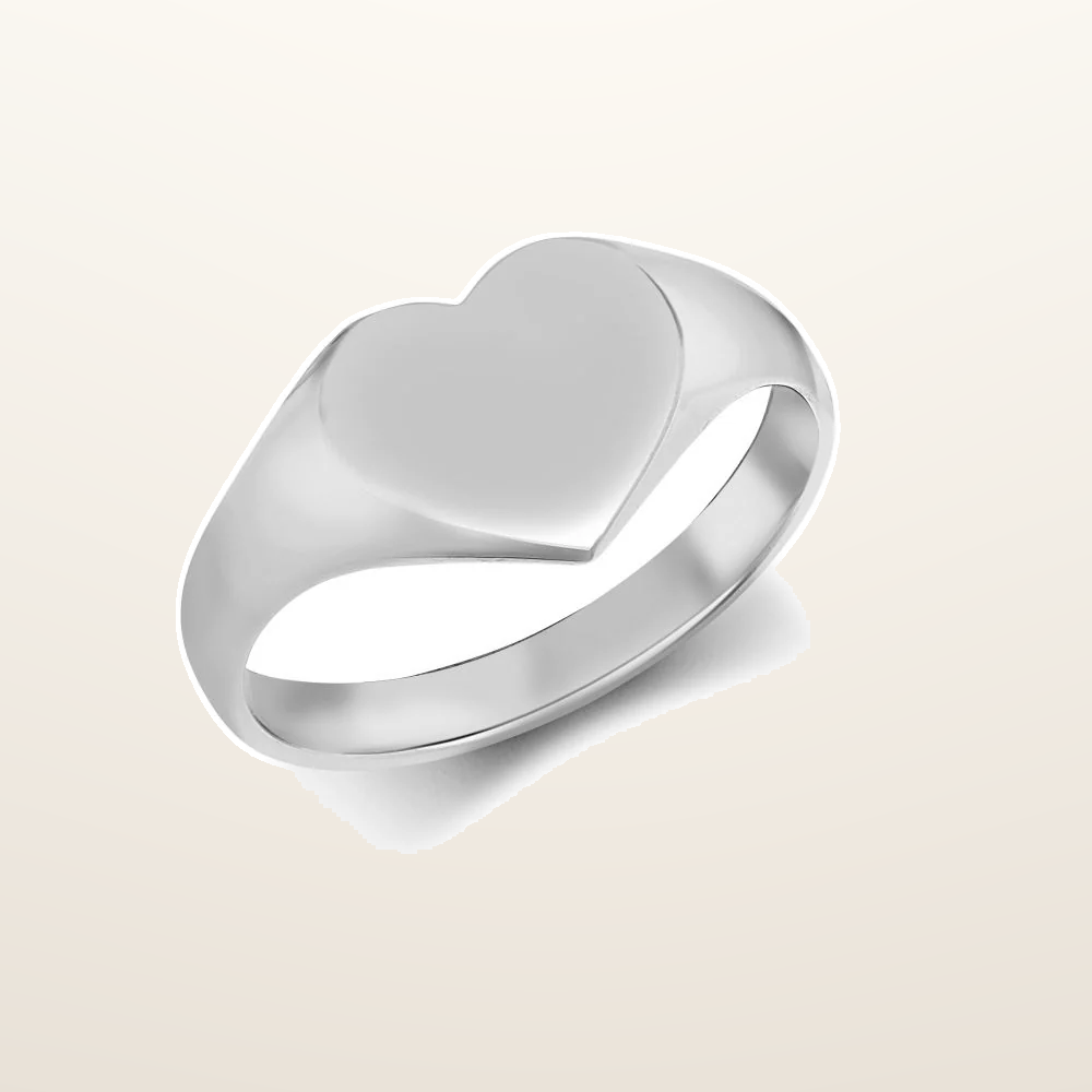 IT_ROLE:studio_clean | 925 Silver Heart Shape Signet Ring