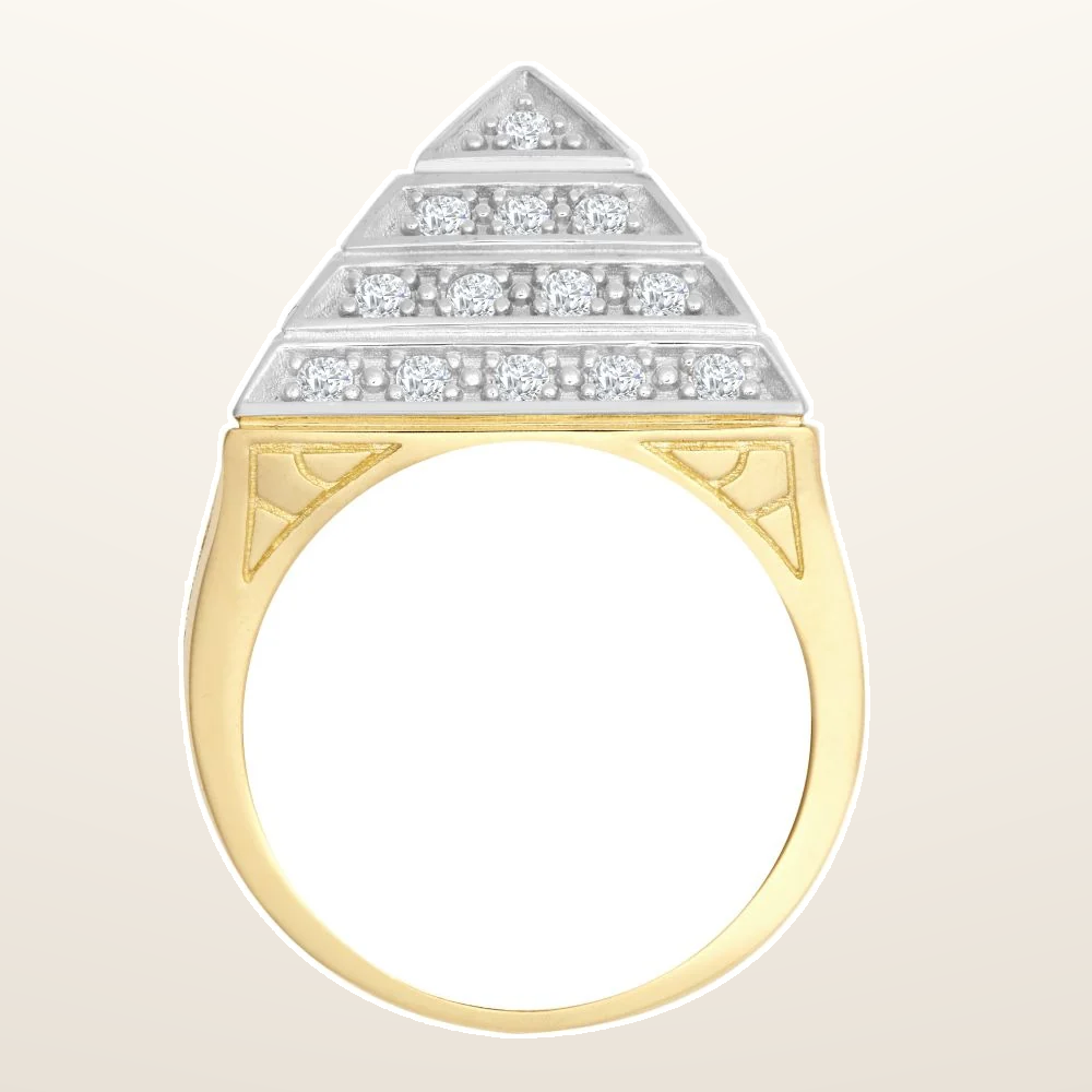IT_ROLE:studio_clean | 925 Silver Cubic Zirconia Set Pyramid Ring