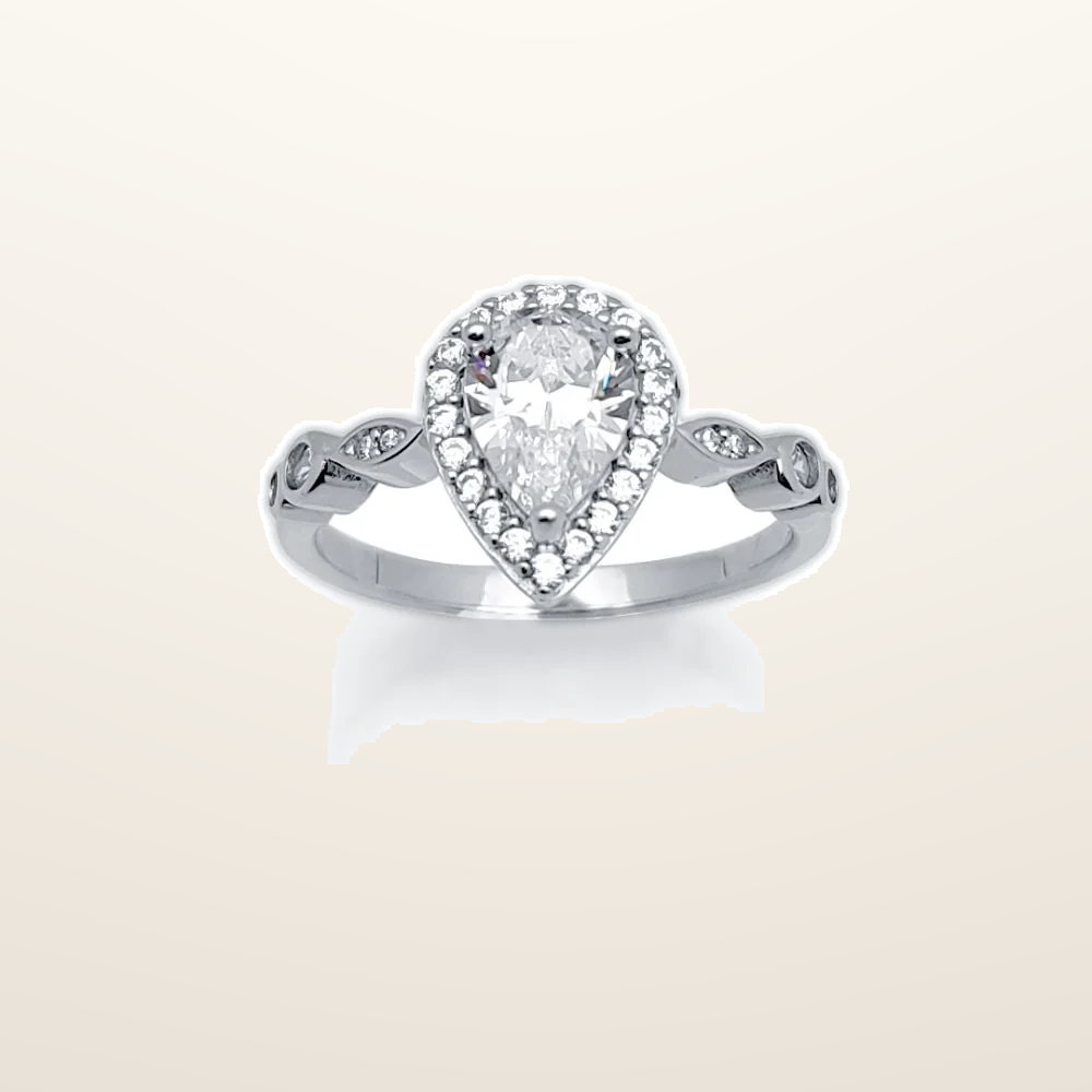 IT_ROLE:studio_clean | 925 Silver Cubic Zirconia Pear Shape Ring