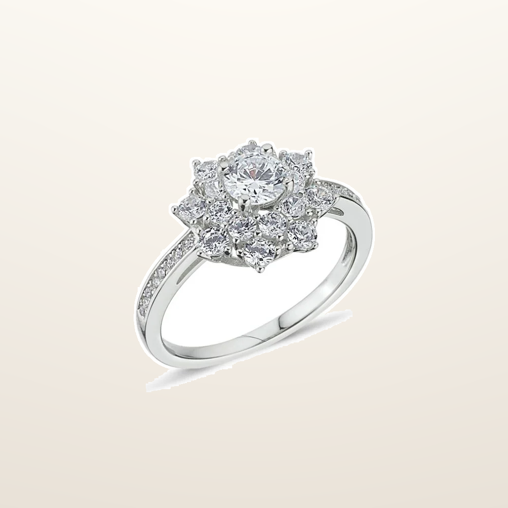 IT_ROLE:studio_clean | 925 Silver Cubic Zirconia Cluster Ring