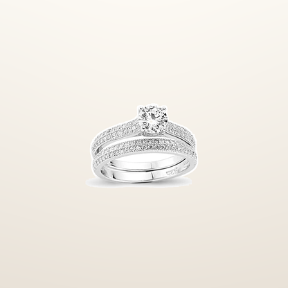 IT_ROLE:studio_clean | 925 Silver Cubic Zirconia RBC and Half ET Set Rings