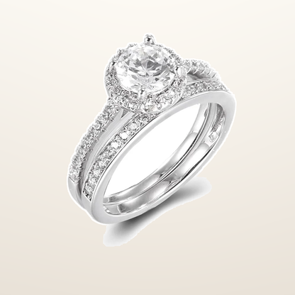 IT_ROLE:studio_clean | 925 Silver Cubic Zirconia RBC and Half ET Set Rings