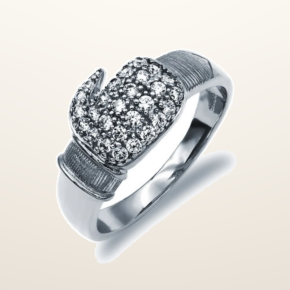 IT_ROLE:studio_clean | 925 Silver Cubic Zirconia Set Boxing Glove Ring