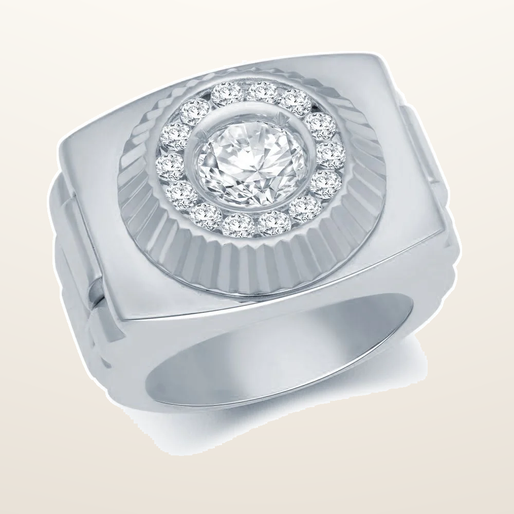 IT_ROLE:studio_clean | 925 Silver Cubic Zirconia Set Watch Bracelet Ring