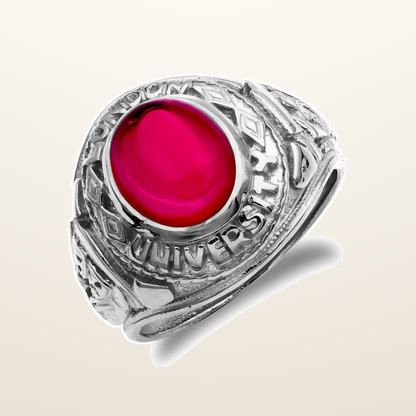 IT_ROLE:studio_clean | 925 Silver Red Stone College Ring