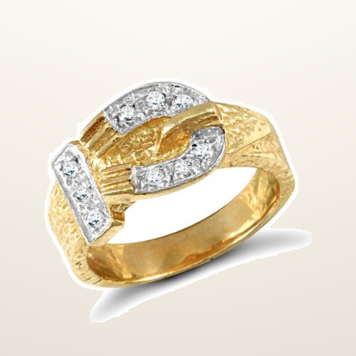 IT_ROLE:studio_clean | 9ct Yellow Gold Cubic Zirconia Children's Buckle Ring