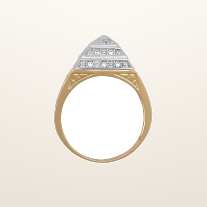 IT_ROLE:studio_clean | 9ct Yellow Gold Child's Cubic Zirconia Set Pyramid Ring