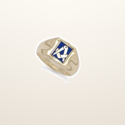 IT_ROLE:studio_clean | 9ct Yellow Gold Enamelled Swivel Centre Masonic Ring