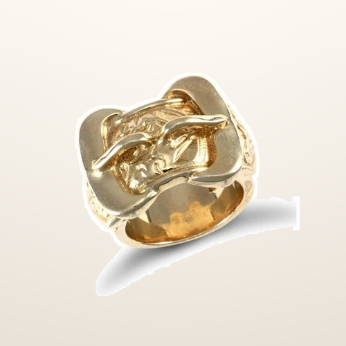 IT_ROLE:studio_clean | 9ct Yellow Gold Double Buckle Ring