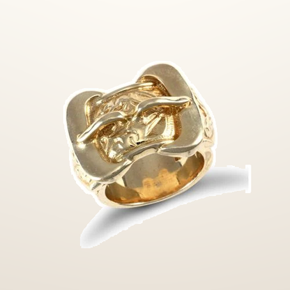 IT_ROLE:studio_clean | 9ct Yellow Gold Double Buckle Ring