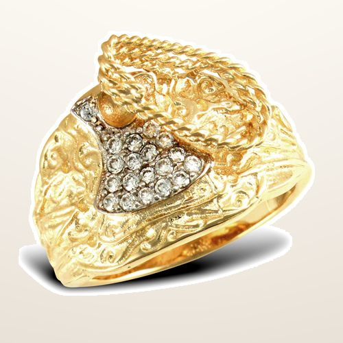 IT_ROLE:studio_clean | 9ct Yellow Gold Cubic Zirconia Saddle Ring