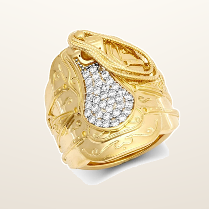 IT_ROLE:studio_clean | 9ct Yellow 1oz Cubic Zirconia Set Saddle Ring