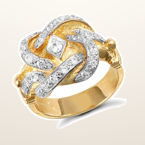 IT_ROLE:studio_clean | 9ct Yellow Gold Cubic Zirconia Knot Ring