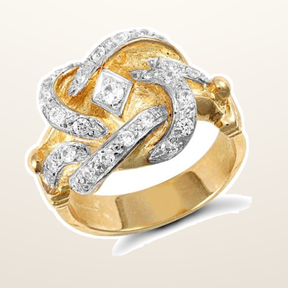 IT_ROLE:studio_clean | 9ct Yellow Gold Cubic Zirconia Knot Ring