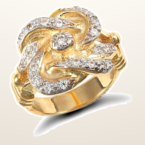 IT_ROLE:studio_clean | 9ct Yellow Gold Cubic Zirconia Knot Ring