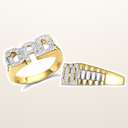 IT_ROLE:studio_clean | 9ct Yellow Gold Cubic Zirconia Dad Ring