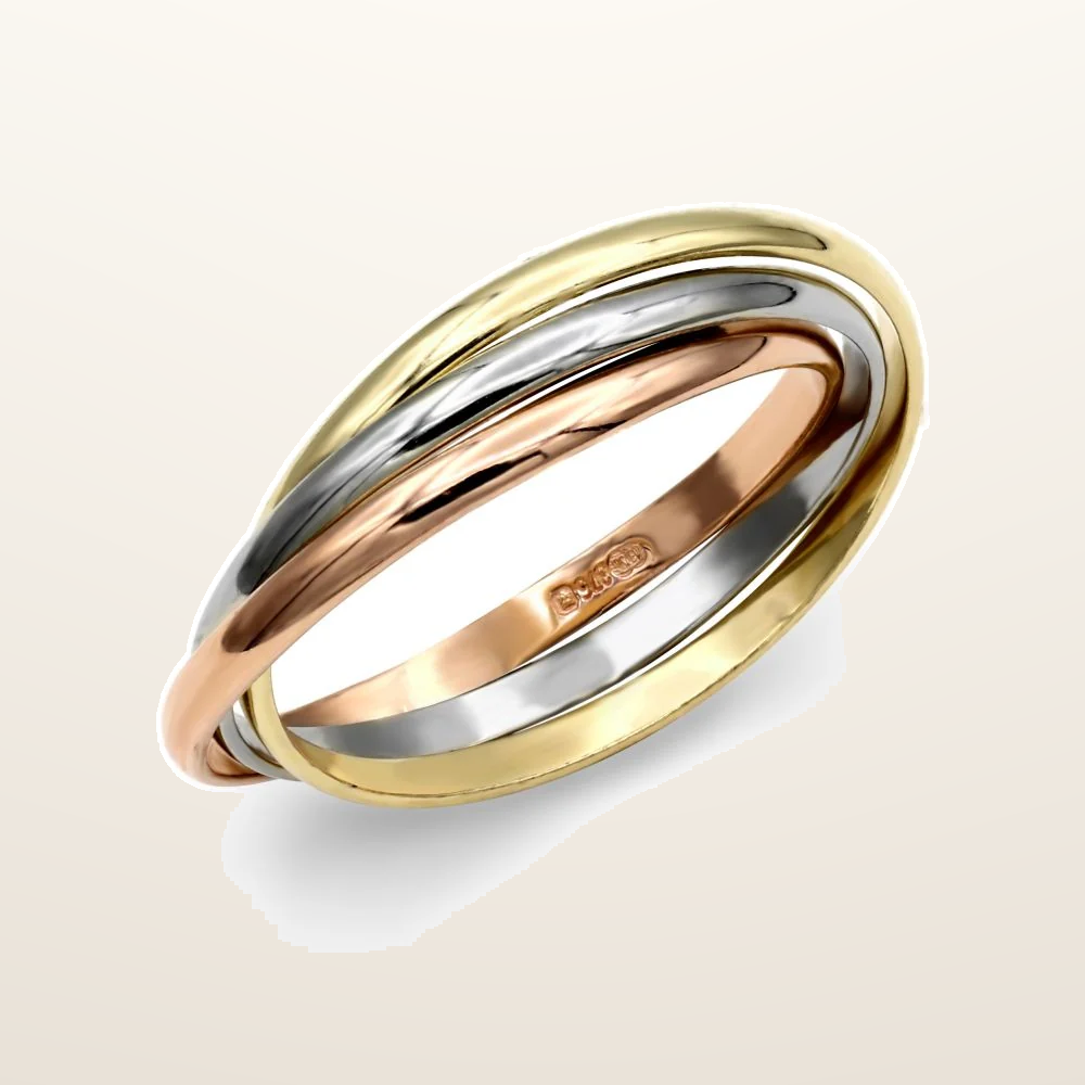 IT_ROLE:studio_clean | 9ct 3 Colour Gold Russian Wedding Ring