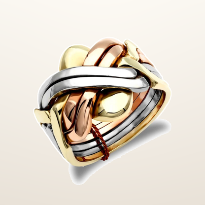 IT_ROLE:studio_clean | 9ct 3 Colour Gold 6 Piece Puzzle Ring