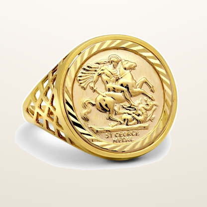 IT_ROLE:studio_clean | 9ct Yellow Gold Half St George Ring