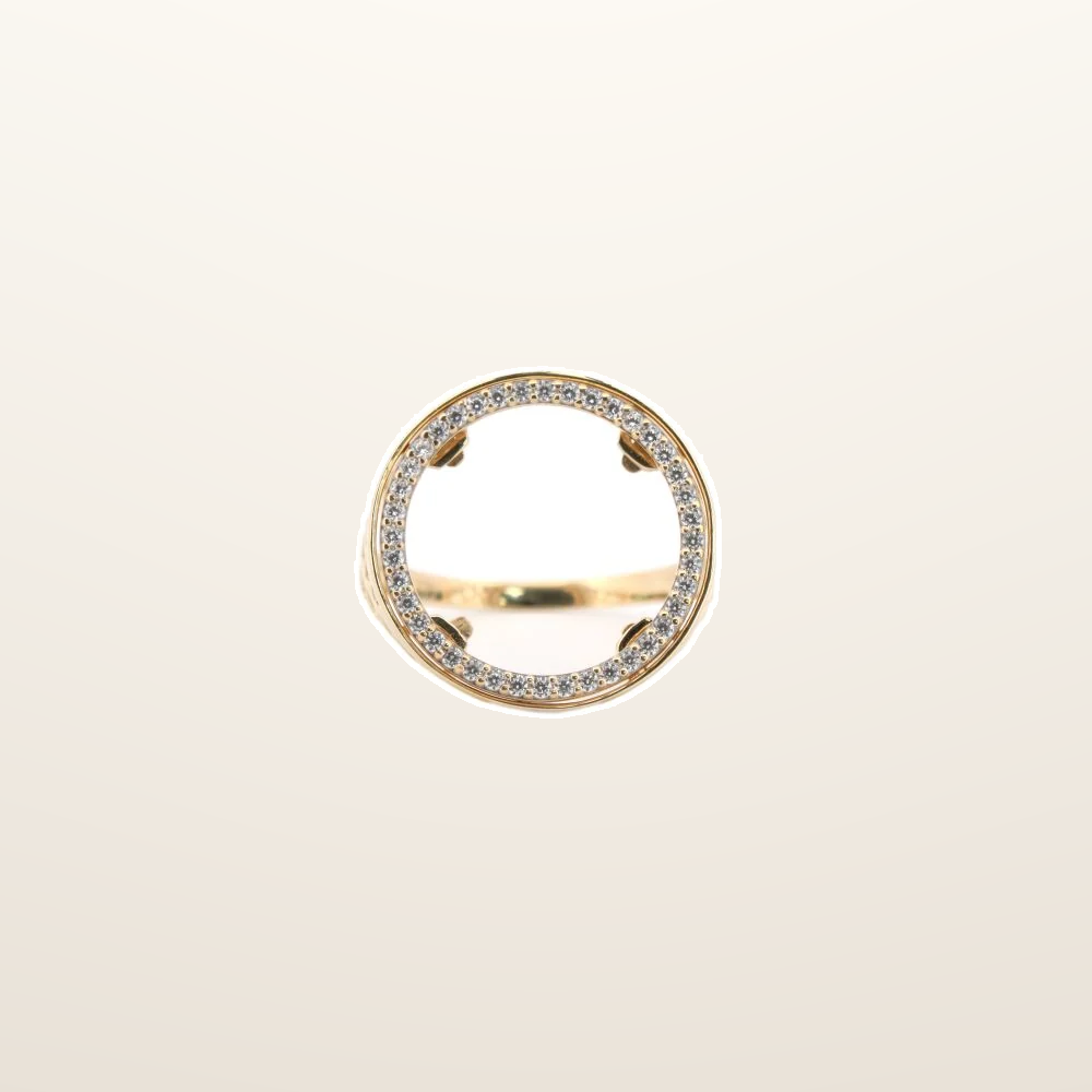 IT_ROLE:studio_clean | 9ct Yellow Gold Full Sovereign Ring with a Cubic Zirconia set bezel