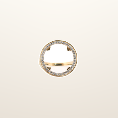 IT_ROLE:studio_clean | 9ct Yellow Gold Full Sovereign Ring with a Cubic Zirconia set bezel