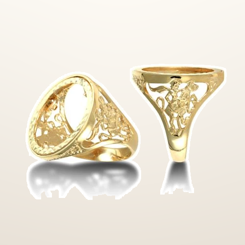 IT_ROLE:studio_clean | 9ct Yellow Gold Full St George Sovereign Ring