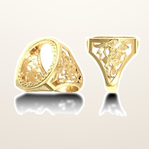 IT_ROLE:studio_clean | 9ct Yellow Gold Full St George Sovereign Ring
