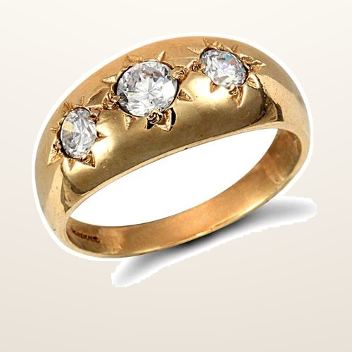 IT_ROLE:studio_clean | 9ct Yellow Gold Gents Cubic Zirconia Ring