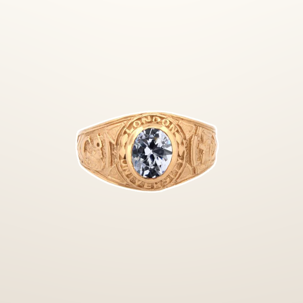IT_ROLE:studio_clean | 9ct Yellow Gold Cubic Zirconia Stone College Ring