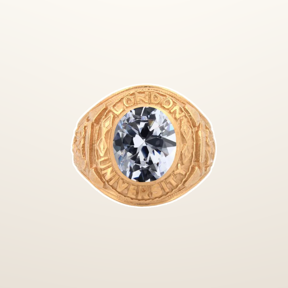 IT_ROLE:studio_clean | 9ct Yellow Gold Cubic Zirconia Stone College Ring