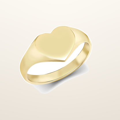 IT_ROLE:studio_clean | 9ct Yellow Gold Signet Ring Heart