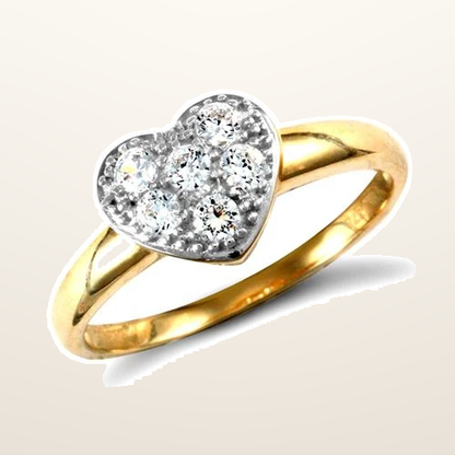 IT_ROLE:studio_clean | 9ct Yellow Gold Cubic Zirconia Heart Ring