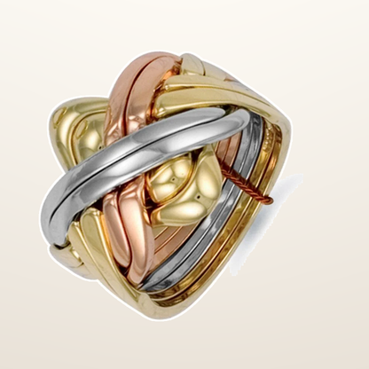 IT_ROLE:studio_clean | 9ct 3 Colour Gold 8 Piece Puzzle Ring