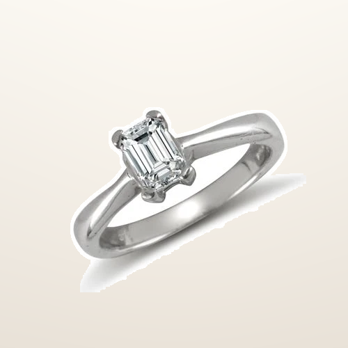 IT_ROLE:studio_clean | 9ct White Emerald Cut Cubic Zirconia Solitaire Ring