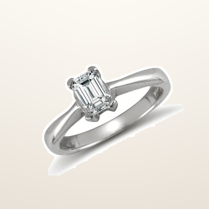 IT_ROLE:studio_clean | 9ct White Emerald Cut Cubic Zirconia Solitaire Ring