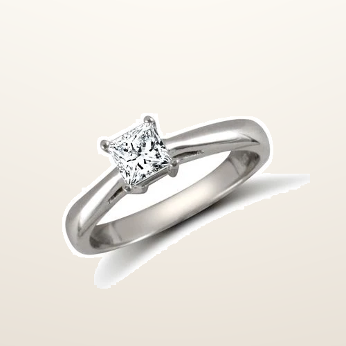 IT_ROLE:studio_clean | 9ct White Princess Cut Cubic Zirconia Solitaire Ring