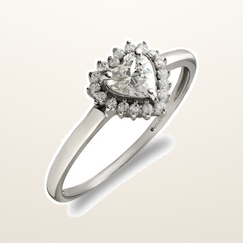 IT_ROLE:studio_clean | 9ct White Ladies Cubic Zirconia Heart Cluster Ring